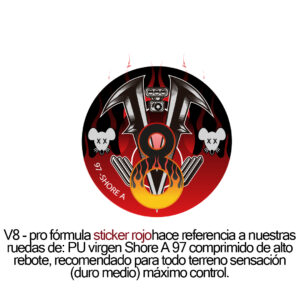 Rata Wheels V8 - Rata Ivan Rivera cubo shape - rojo neon 55 mm